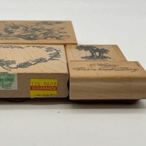 Lot of 6 Rubber Stamps for Crafting Floral Valentine’s Day Orchid Calla Lily - Picture 3 of 16